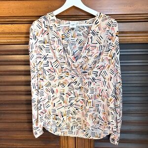 CAbi Multicolor Abstract Blouse